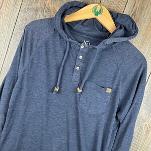 Tentree Hamilton Long Sleeve Shirt Lightweight Hoodie Blue Men Size Small